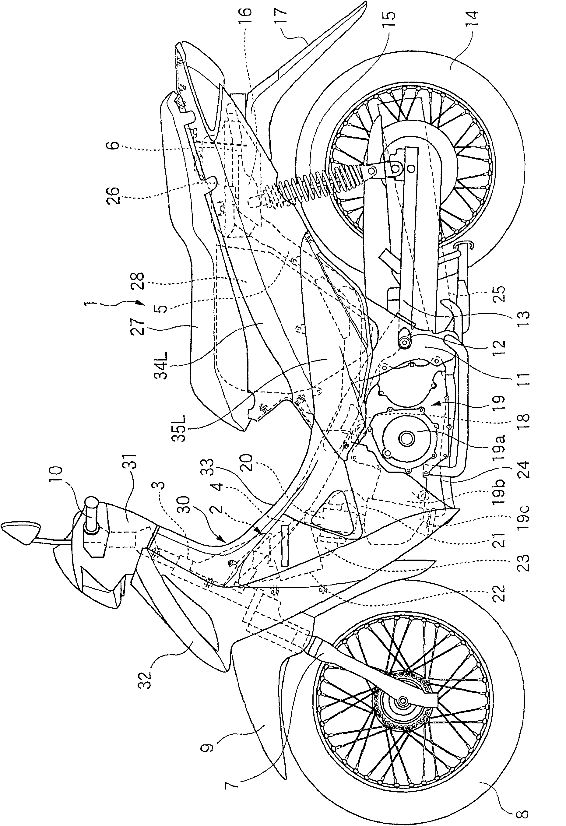 Body hood mounting structure of automatic two-wheeled bicycle