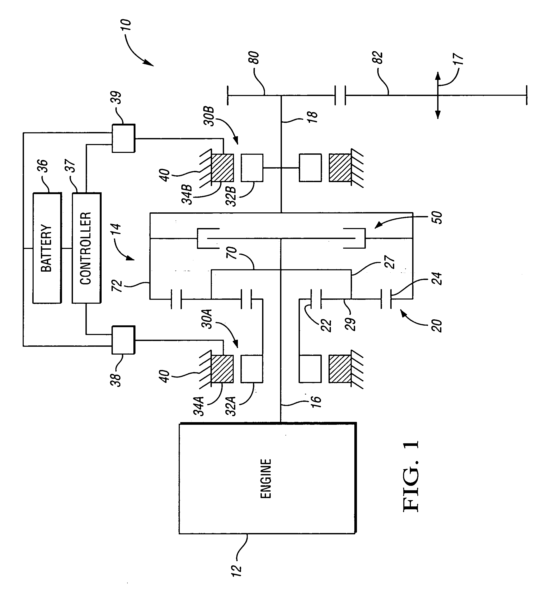 Single range electrically variable transmission with lockup clutch and method of operation