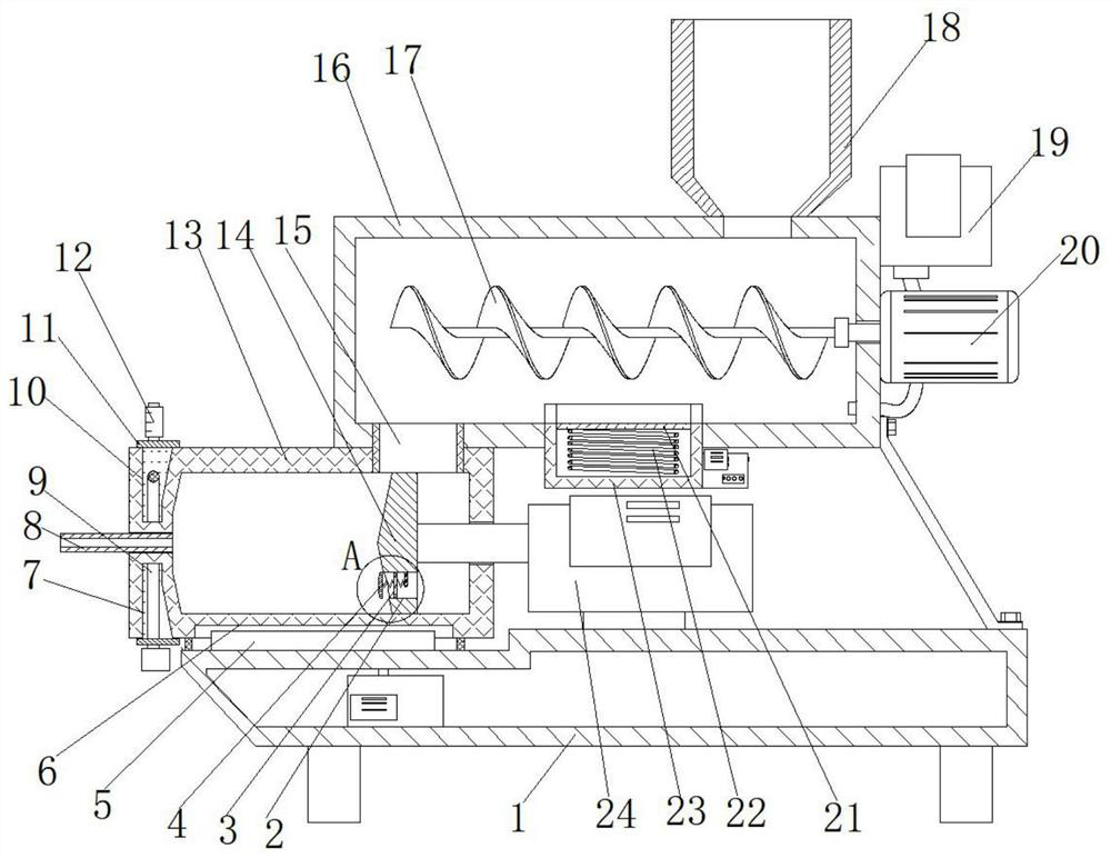 Casting extrusion device for battery diaphragm production