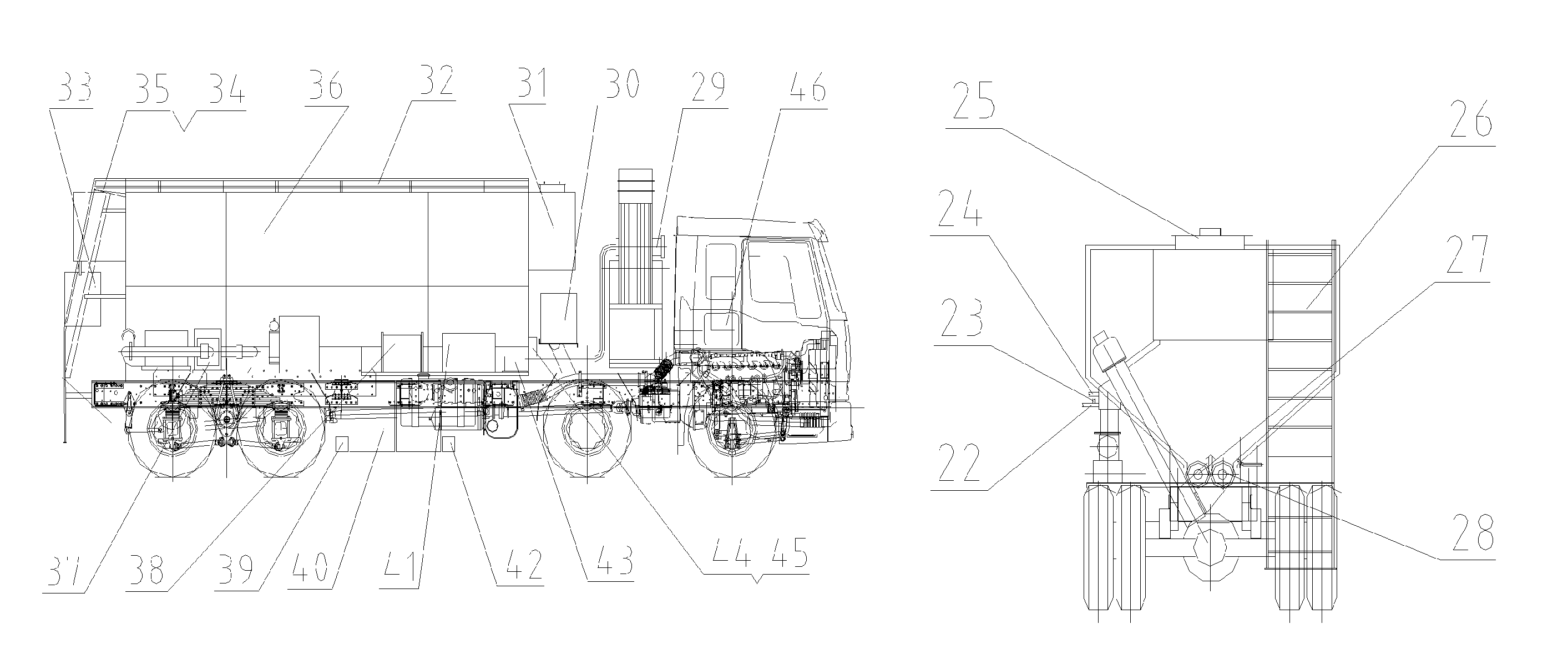 On-site mixed loading truck for explosives with different detonation velocities