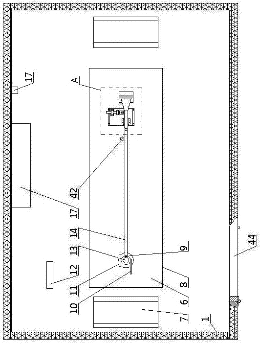 Blasting experiment device for injection hose assembly of wheeled fire extinguisher