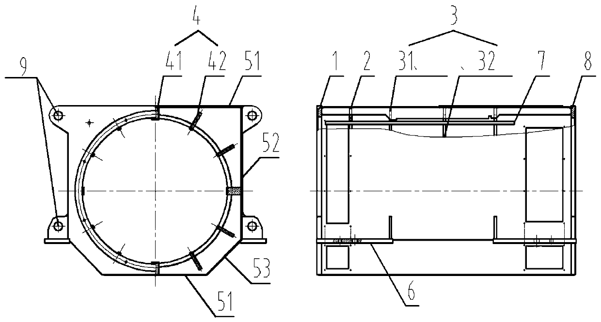 Square machine base with wire conduit