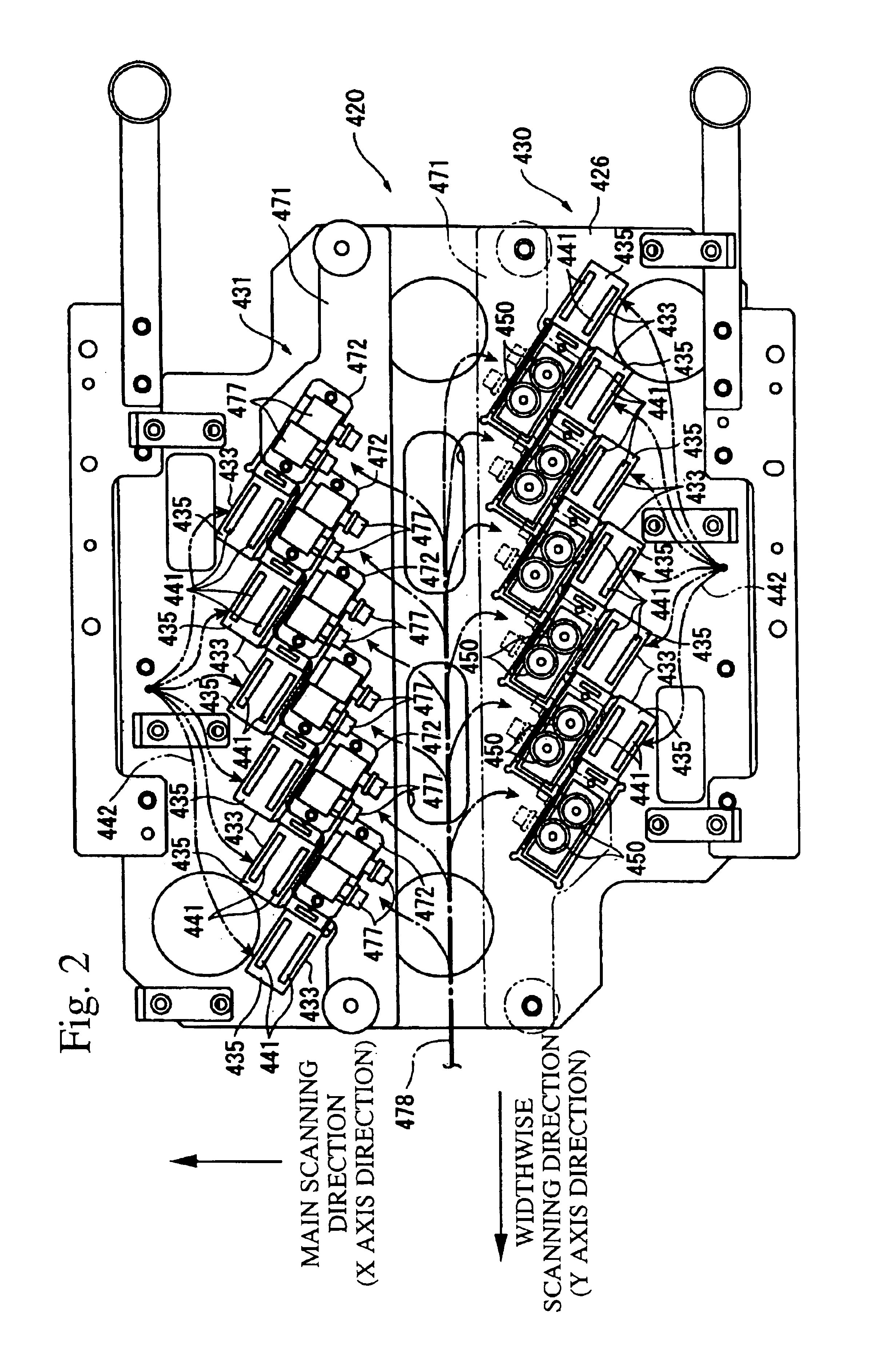 Liquid drop discharge method and discharge device; electro optical device, method of manufacture thereof, and device for manufacture thereof; color filter method of manufacture thereof, and device for manufacturing thereof; and device for incorporating backing, method of manufacturing thereof, and device for manufacture thereof