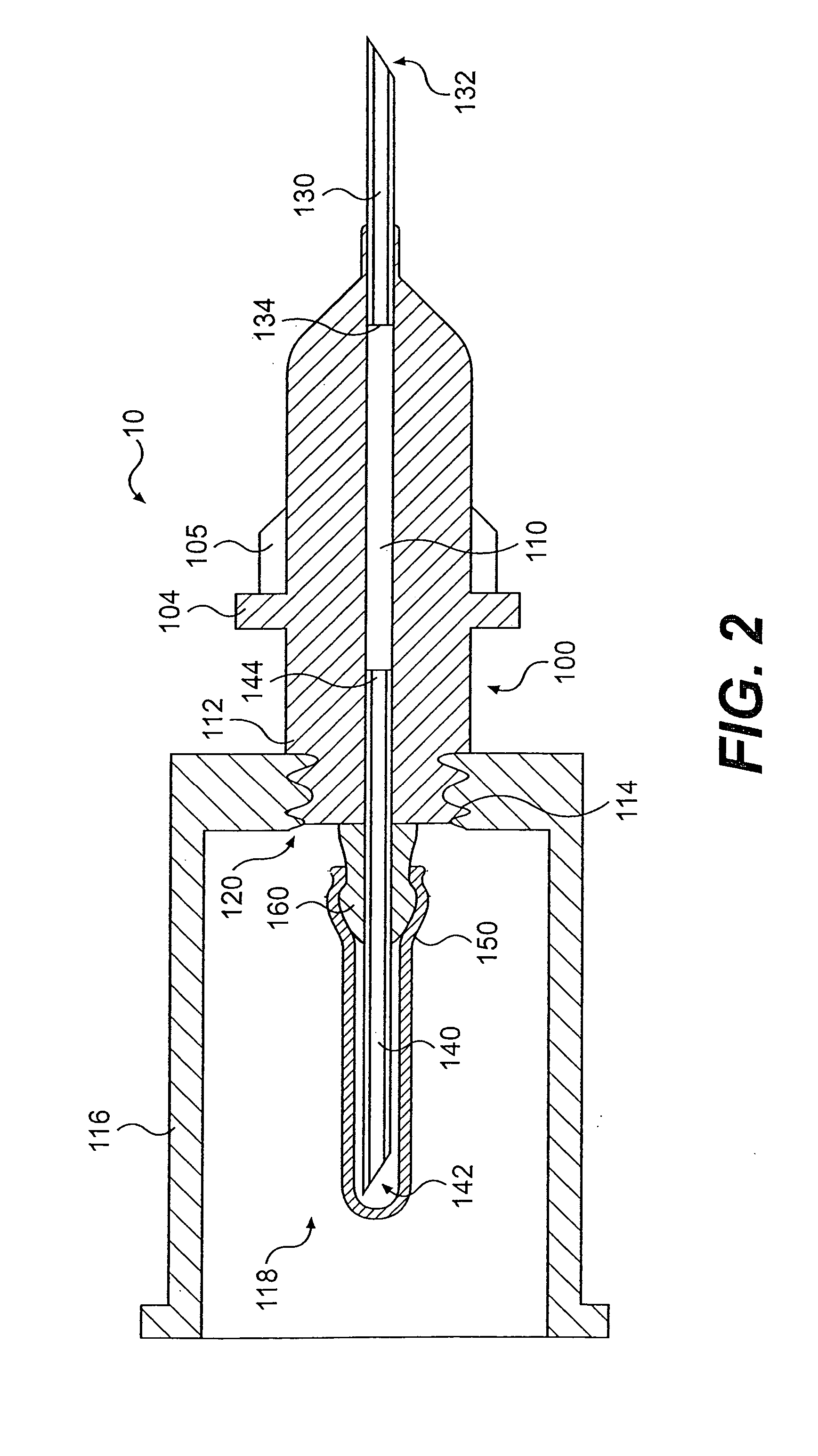 Blood drawing device with flash detection