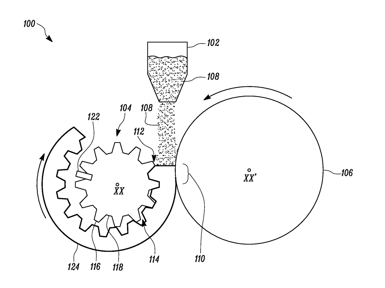 Powdered metal compacting