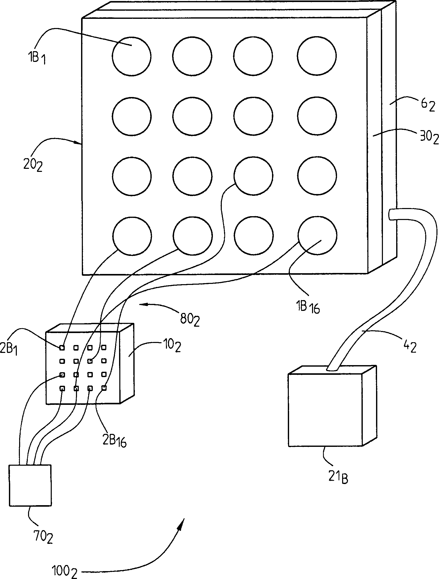 An arrangement for optical representation and wireless communication