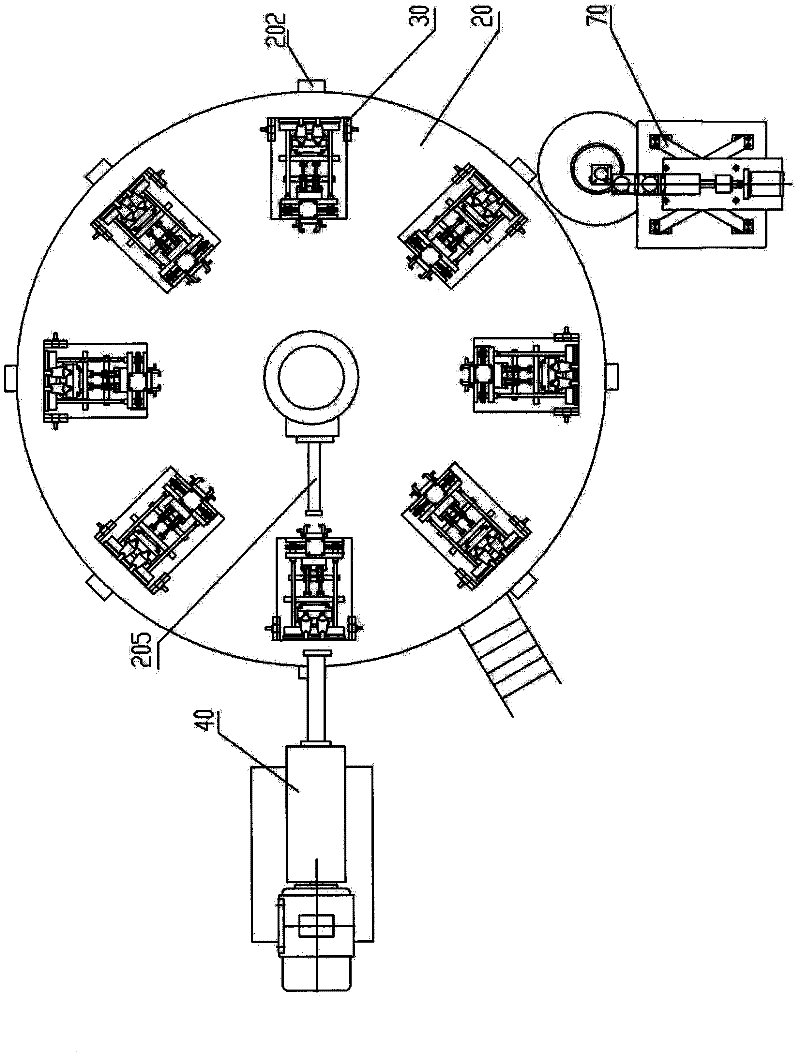 A multi-station automatic pouring machine