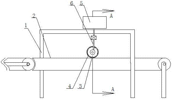 Anti-sticking powder laying and spreading device for waterproof materials