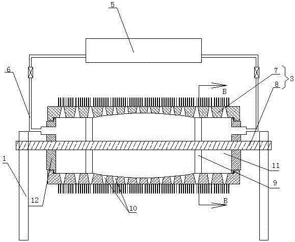 Anti-sticking powder laying and spreading device for waterproof materials