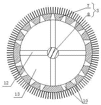 Anti-sticking powder laying and spreading device for waterproof materials