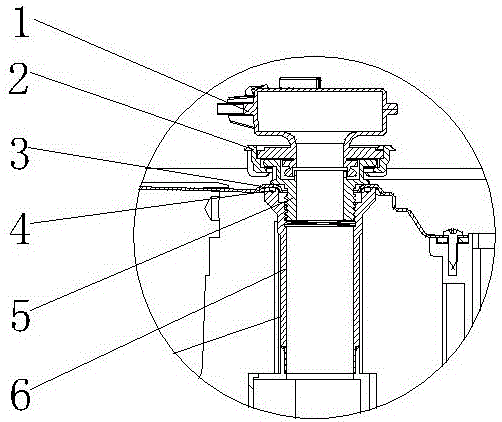 Rotary spray arm installing structure for water tank type cleaning machine