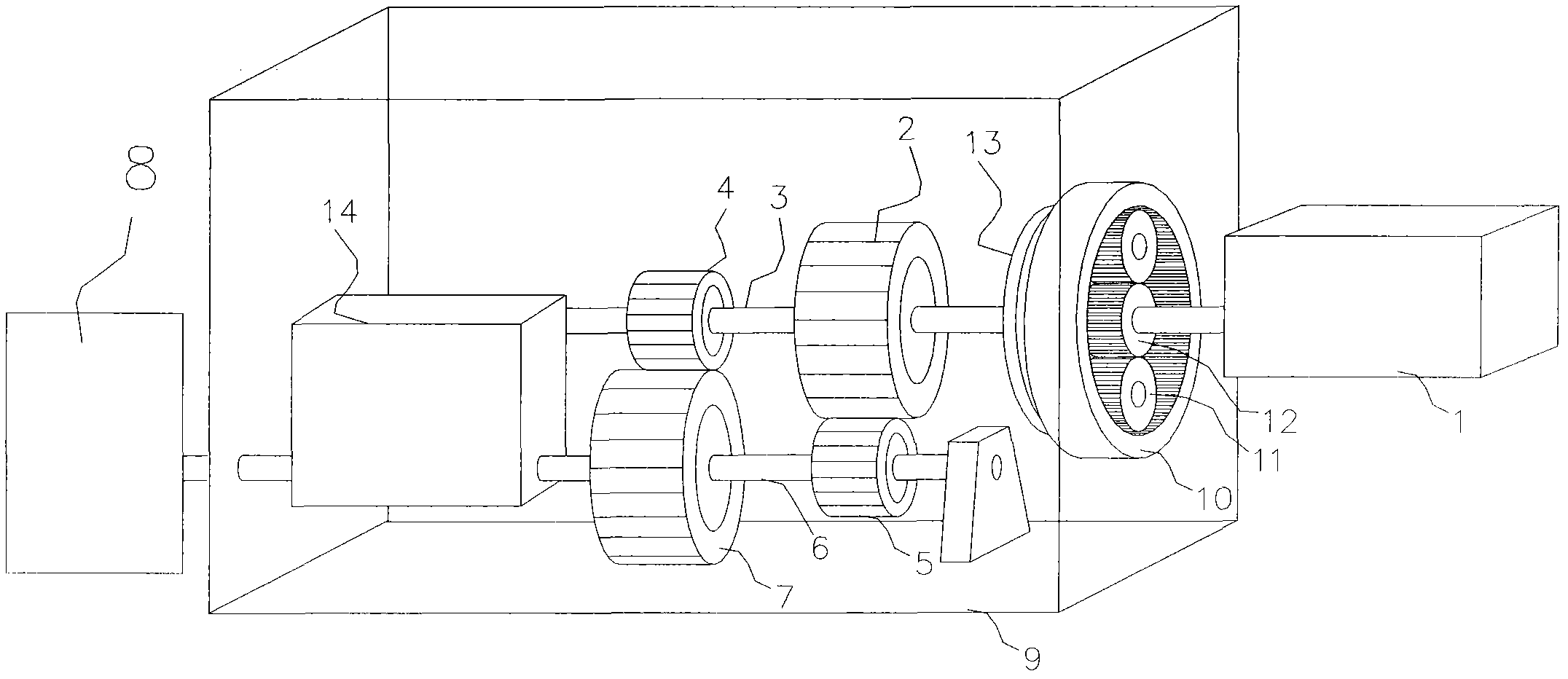 Integrated transmission case for electronically operated gate