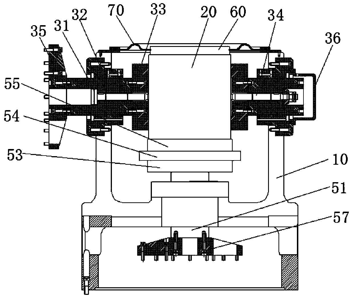 Integrated three-axis decoupling device and vibration table with static pressure guiding function