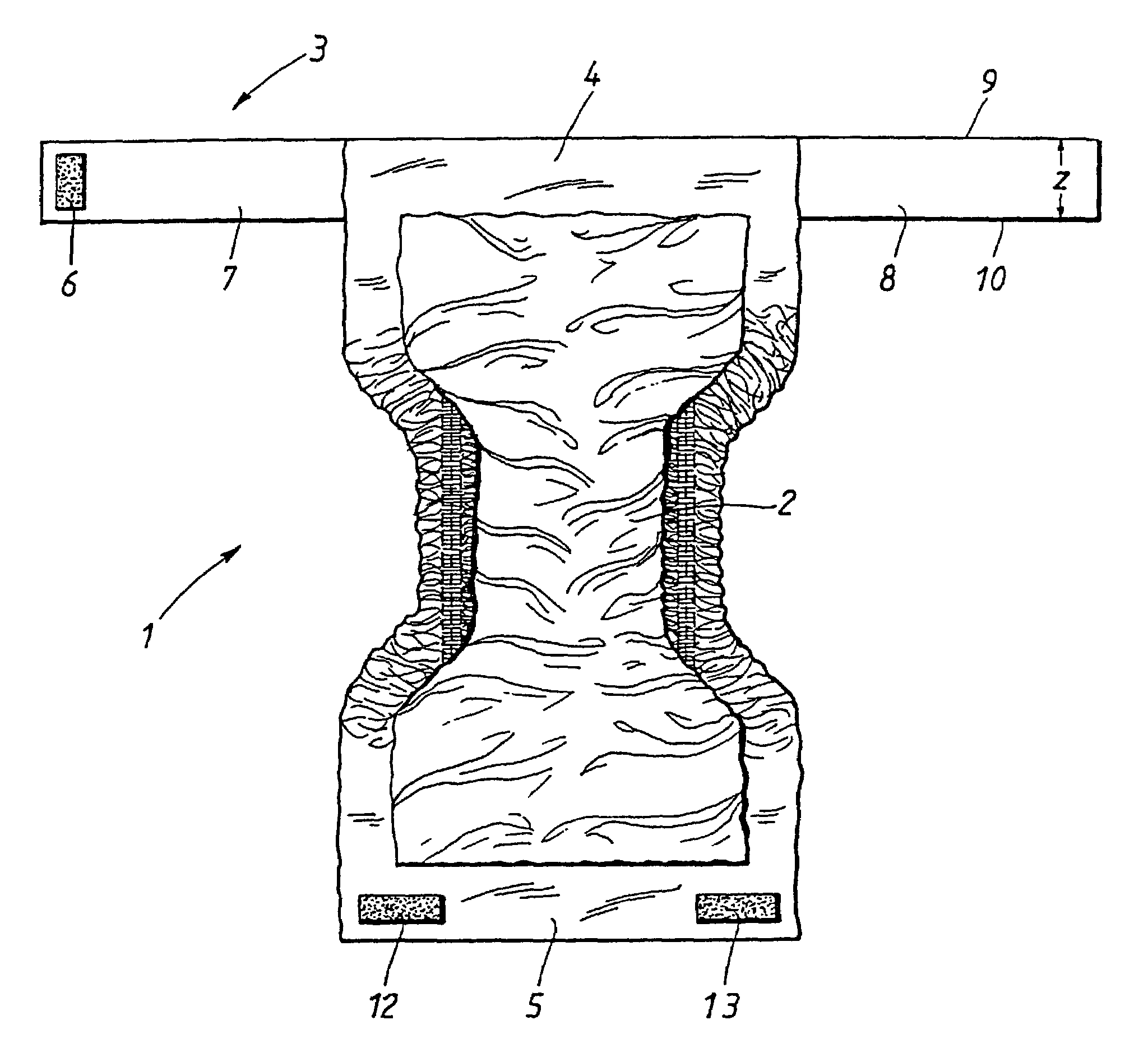 Waist belt for absorbent garment