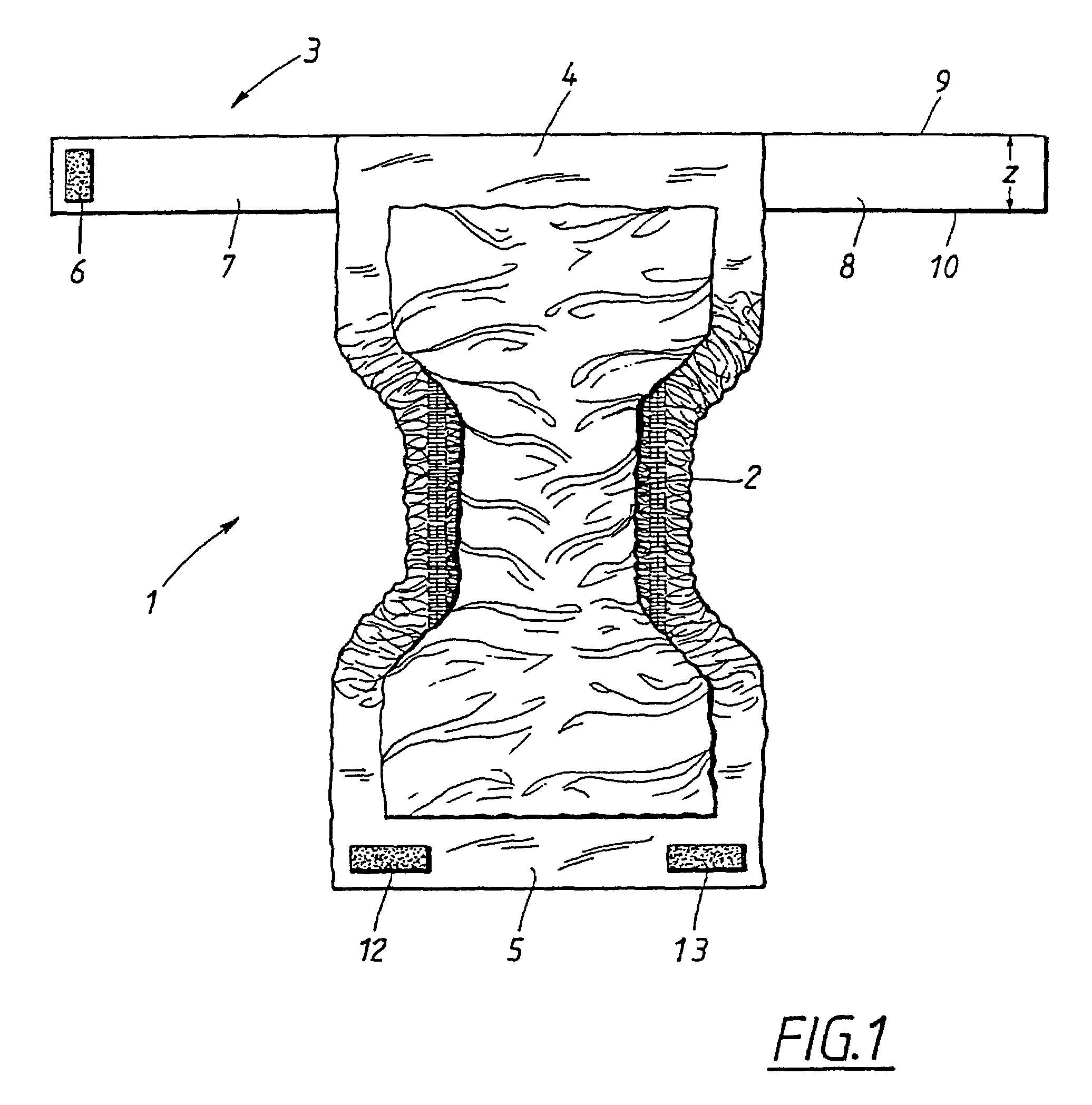 Waist belt for absorbent garment