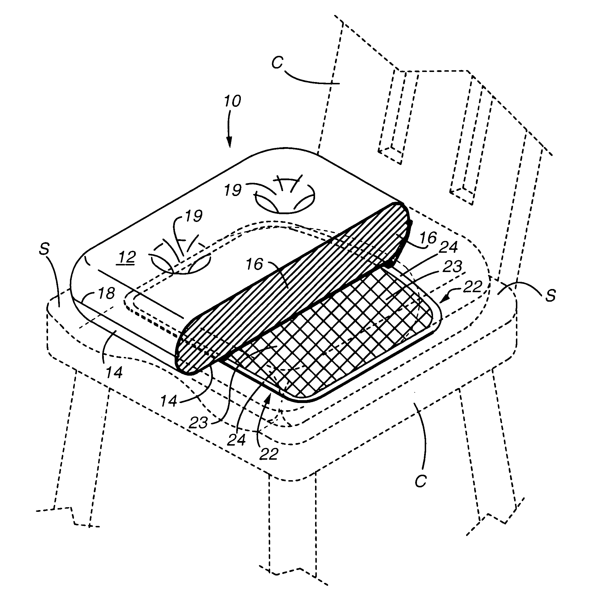 Seat cushion with gripping member