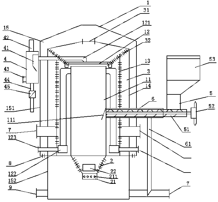 A biomass pellet hot blast stove