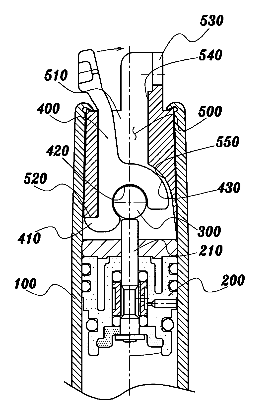 Opening and closing switch structure for valve pin control of gas cylinder