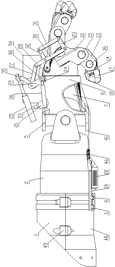 Four-finger exoskeleton bending grasping power mechanism of hand decompression mechanical exoskeleton device