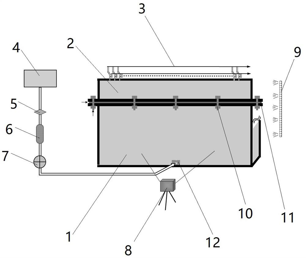 Test system and method capable of observing aeration airflow flow distribution in water-containing soil layer