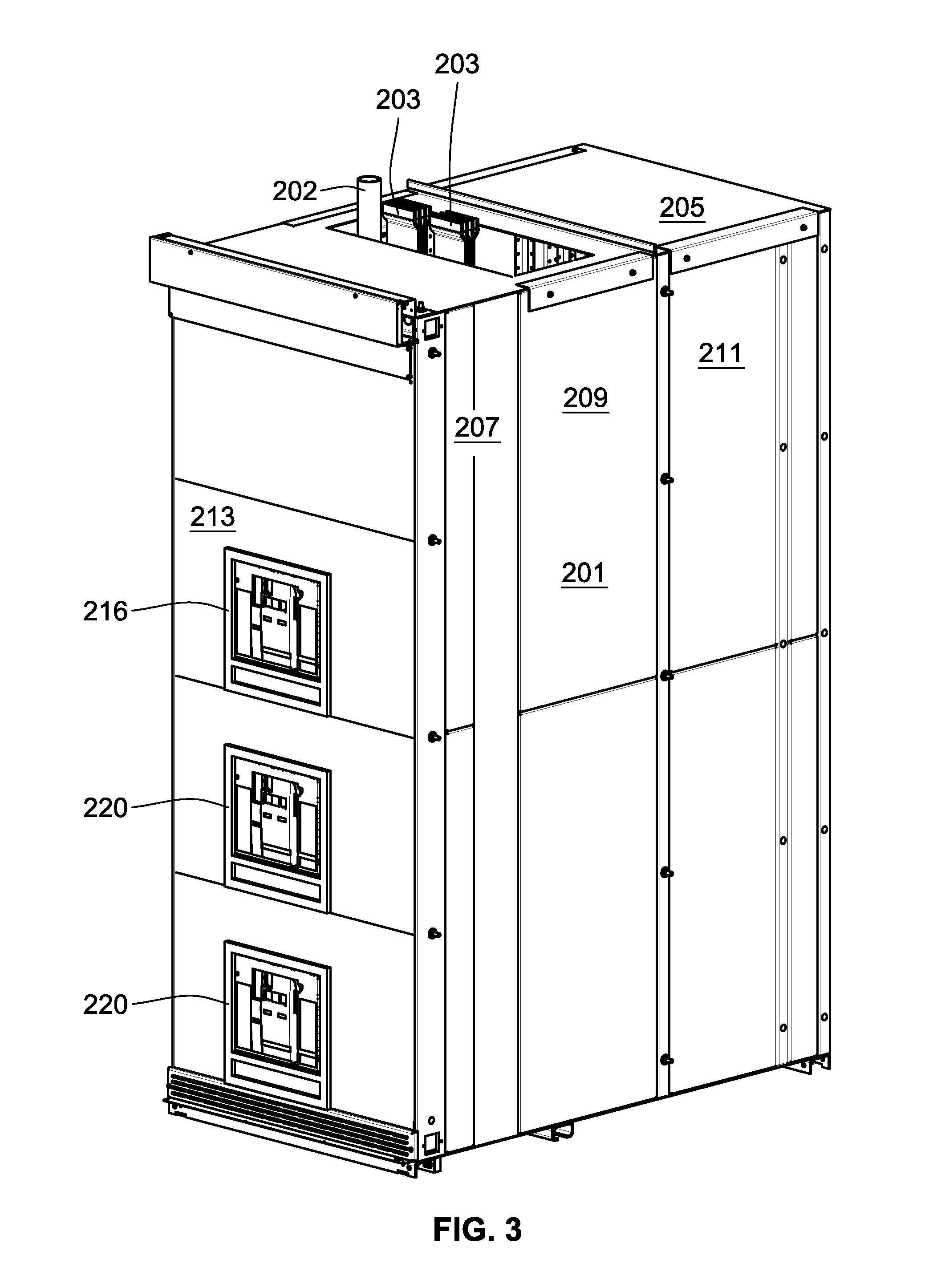 Passive arc protection for main breaker line side power conductors