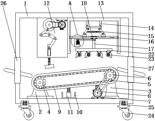 Full-automatic printing ink plate printing and drying device