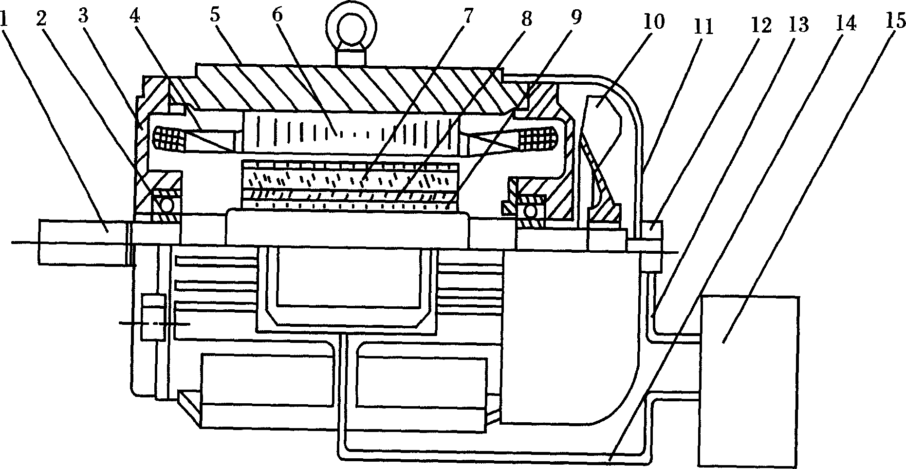 Controllable flux permanent magnetic synchronous motor of multiple pole number built-in mixed rotor magnetic path structure