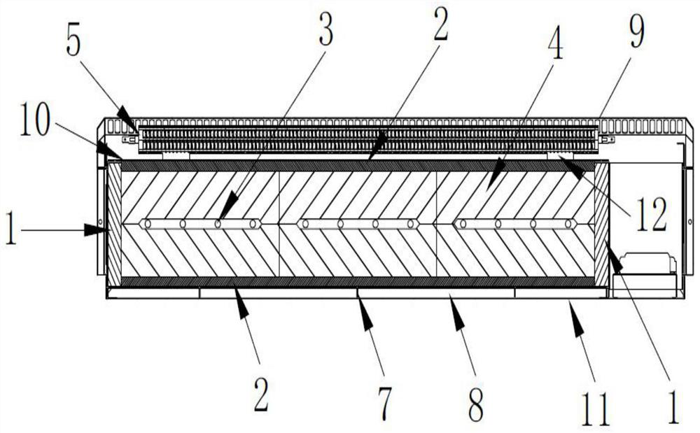 Heat energy slow release and compensation structure of energy-saving heat storage electric heater