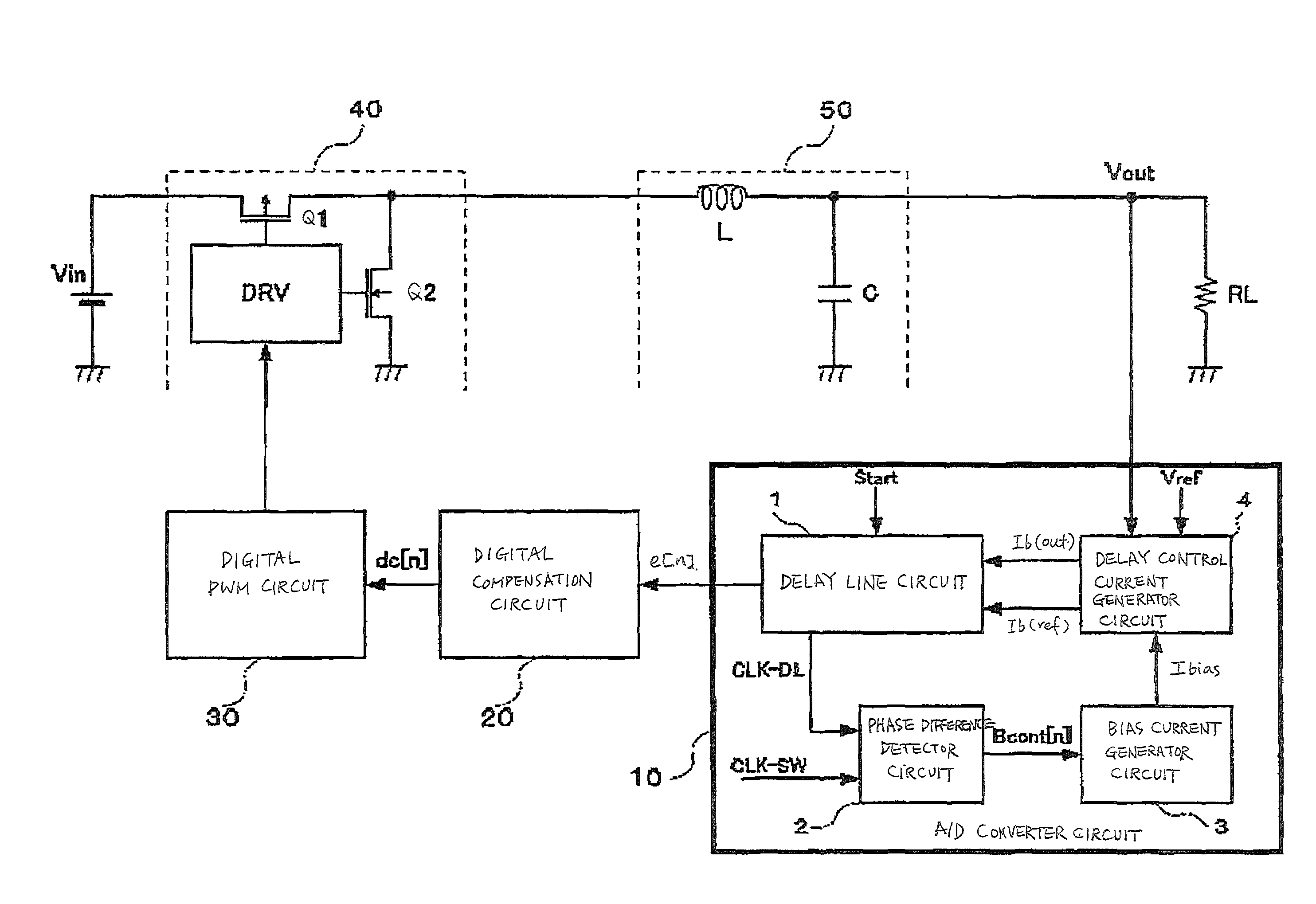 Digital control switching power supply unit