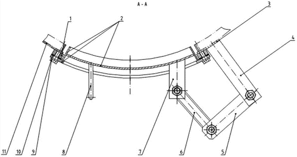 Four-connection-bar structure sliding door for mill