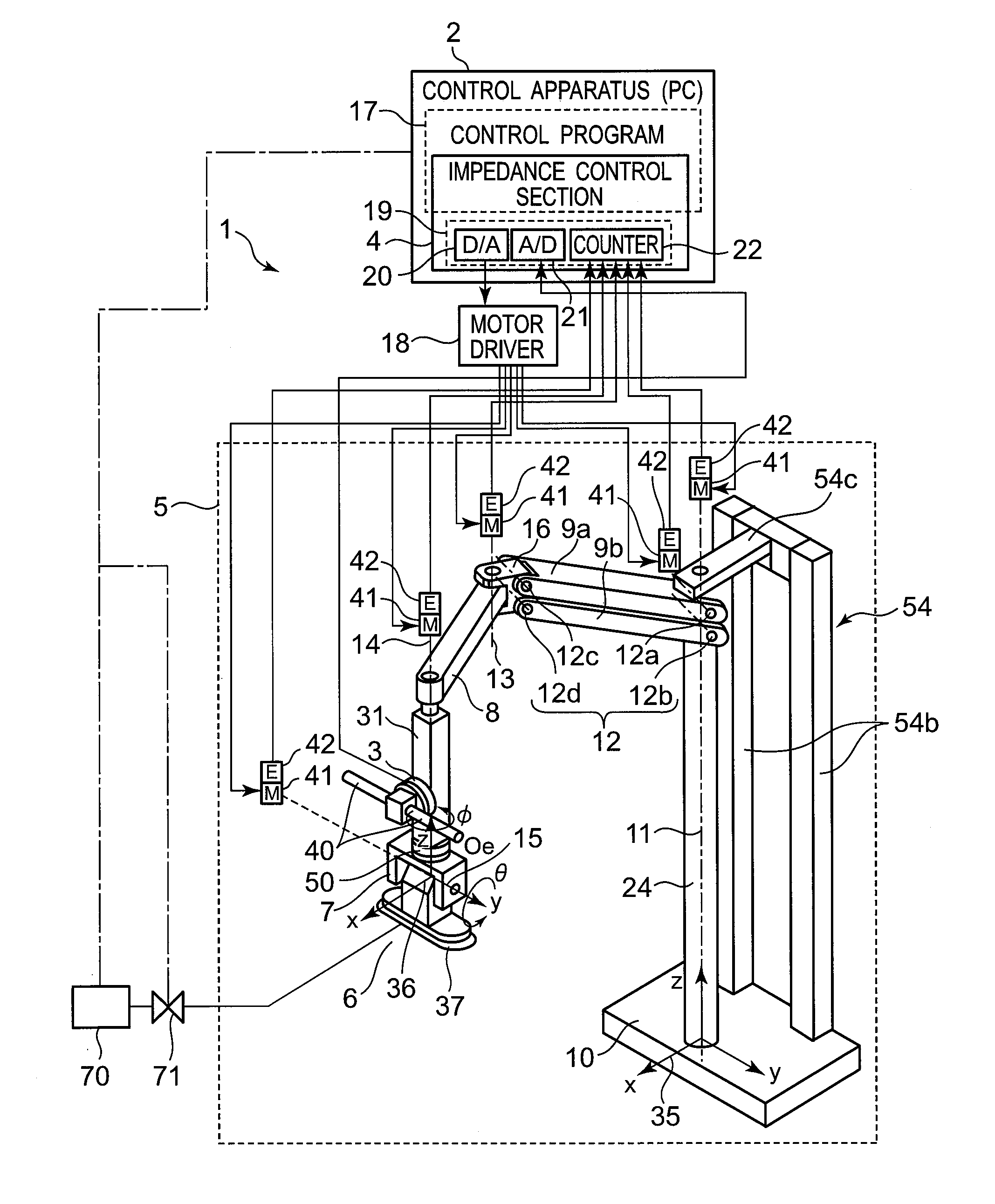 Robot, robot control apparatus, robot control method, and robot control program