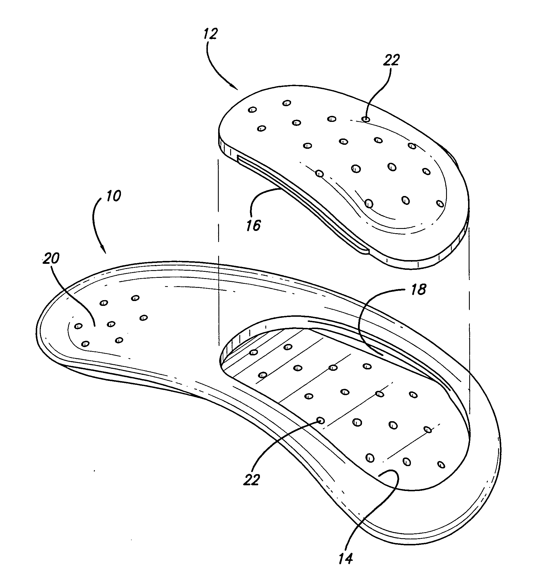 Footwear orthotic with insert