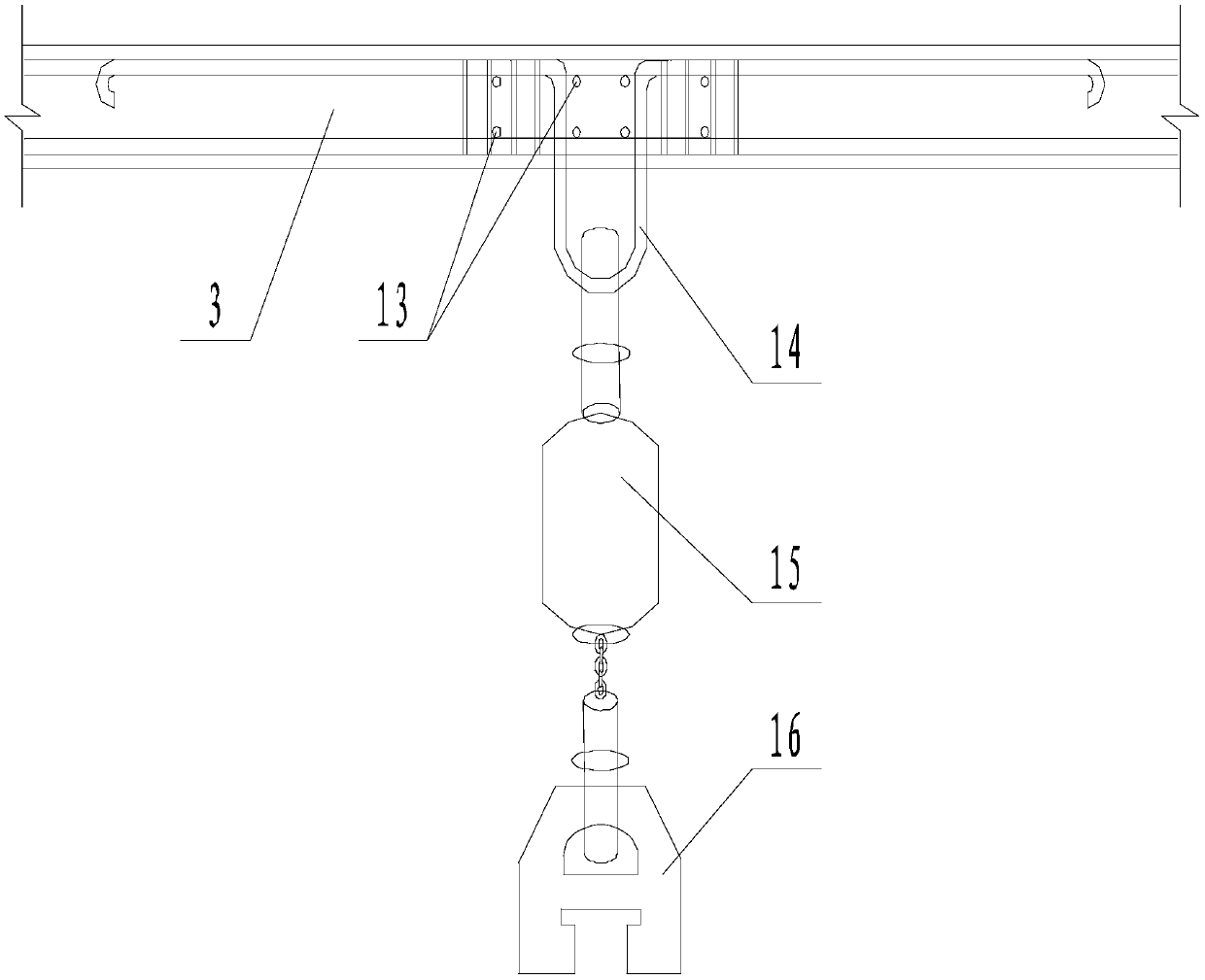 Mounting structure and mounting method of deep well pump pipe in civil air defense room of comprehensive building