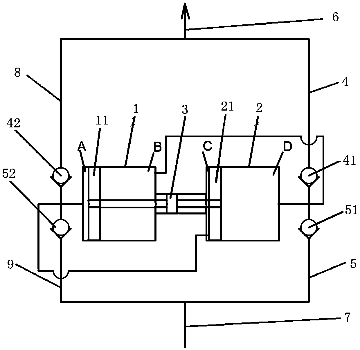 Double-cylinder double-acting hydraulic reciprocating pump