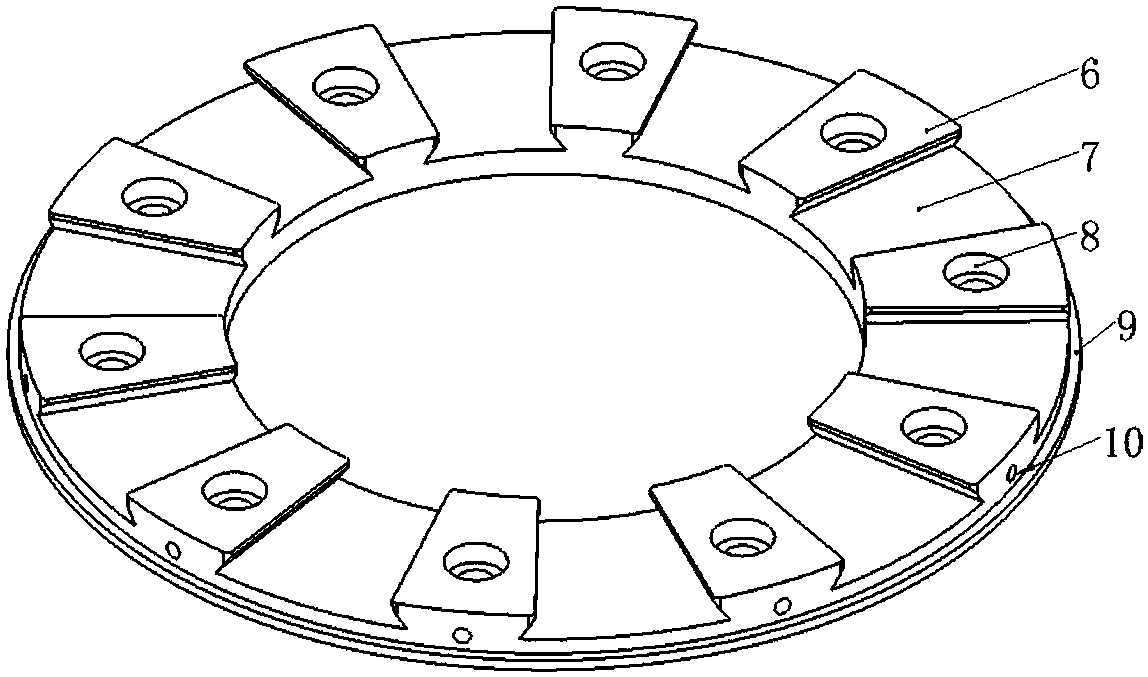 A quick-change spring-supported tilting pad thrust bearing