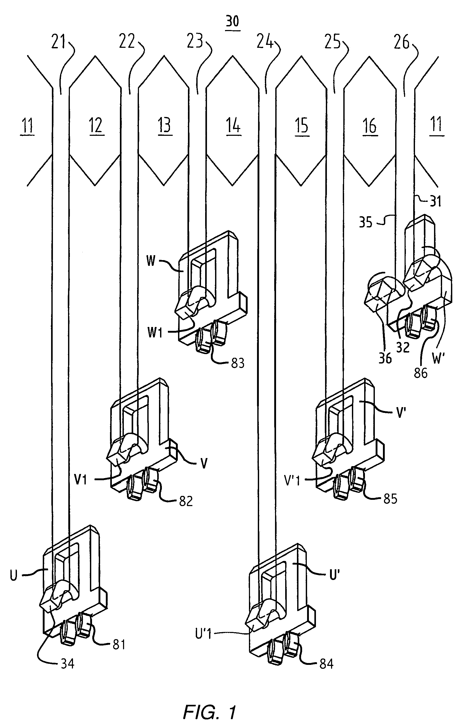 Electric motor having electrical connecting elements for connection to winding leads