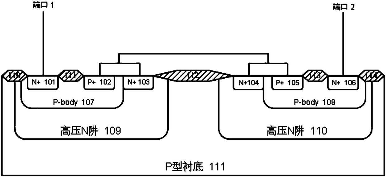 A high-voltage bidirectional ESD protection device based on vertical npn structure