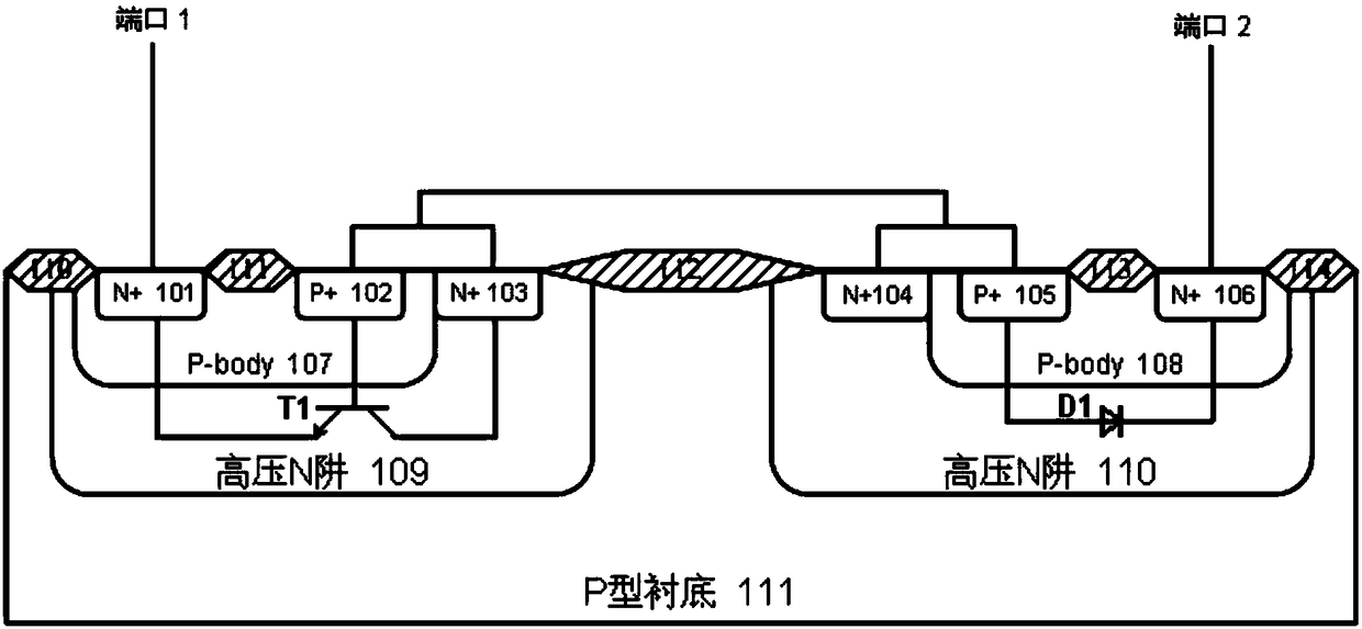 A high-voltage bidirectional ESD protection device based on vertical npn structure