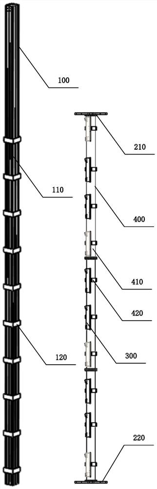 Device and method for measuring and calibrating underwater bending-torsional deformation of fuel assembly