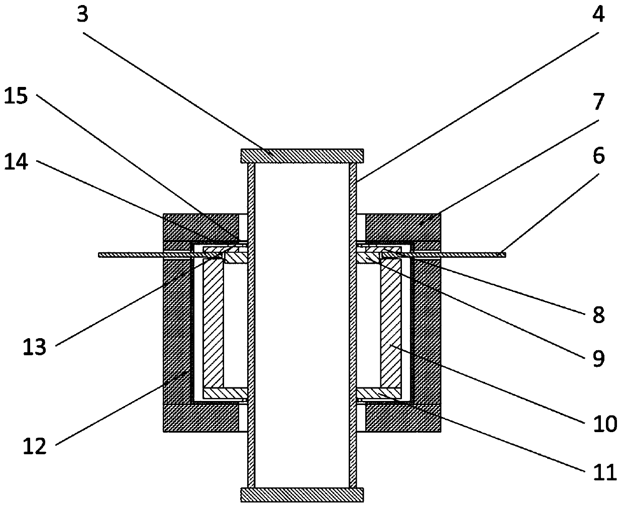 Device and method for measuring micro yield strength of composite material rod