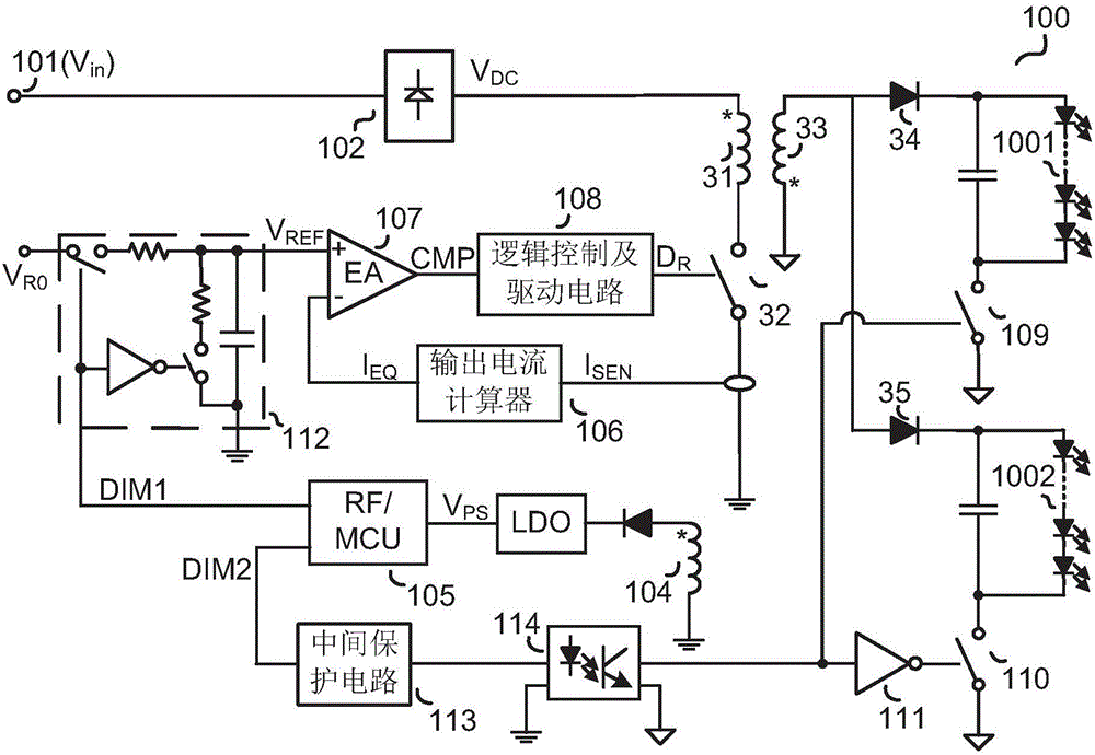 Double channel LED driver and control method therefor