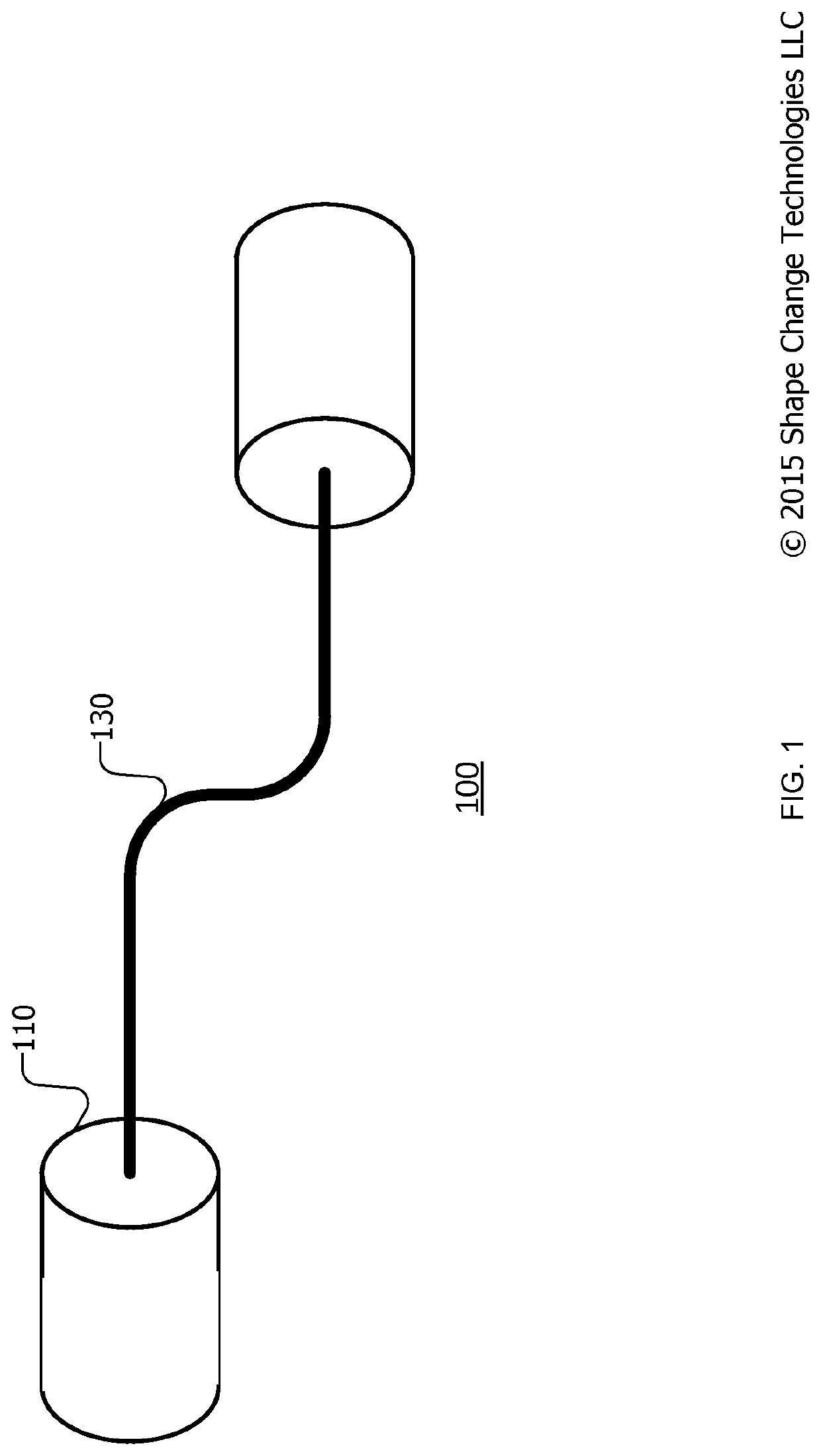 Hybrid shape memory effect elements for facile integration to structures