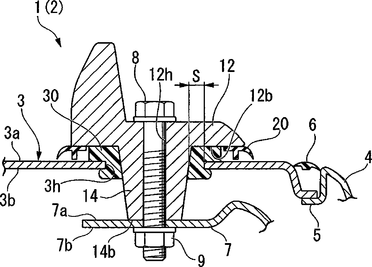 Installation structure for roof rail