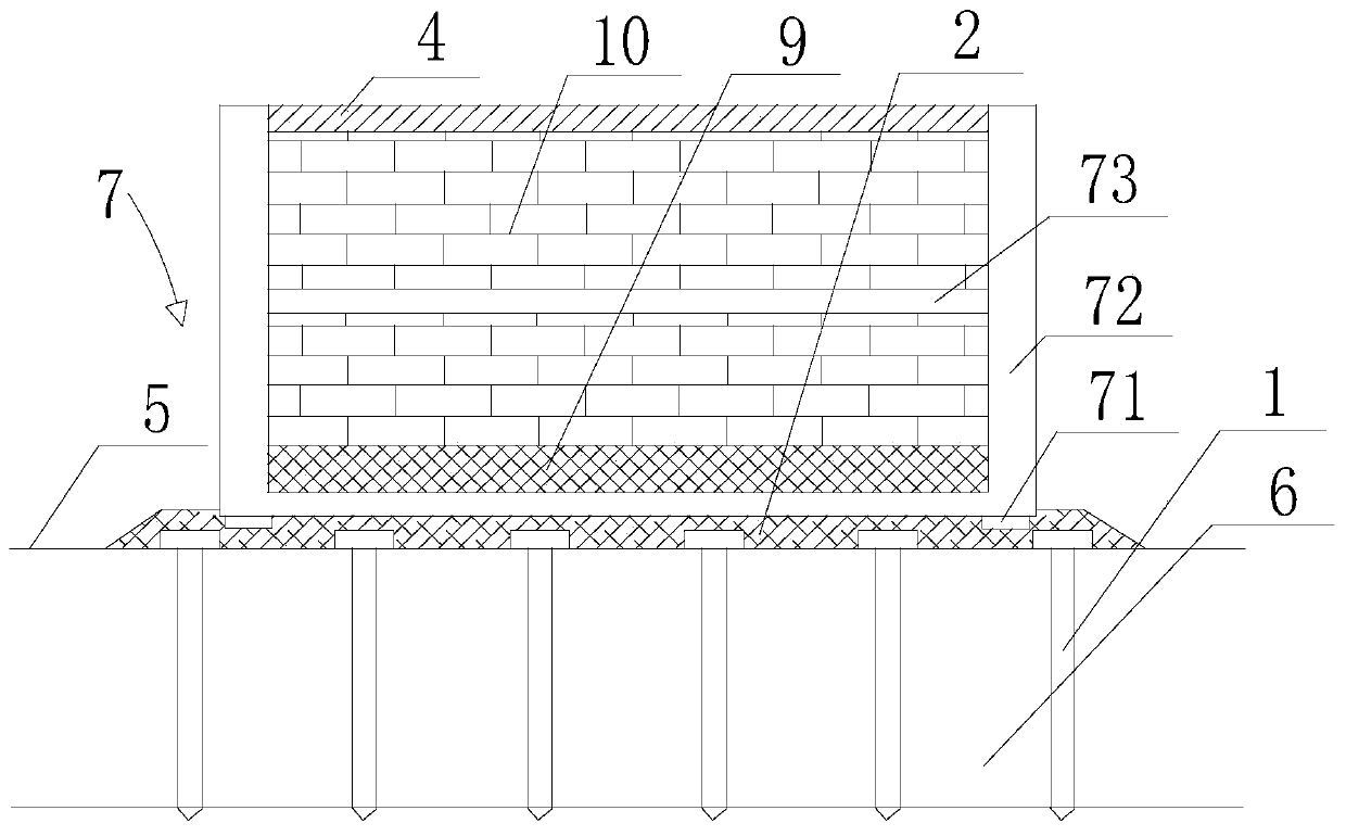 Fabricated roadbed construction system and technology suitable for deep soft foundation