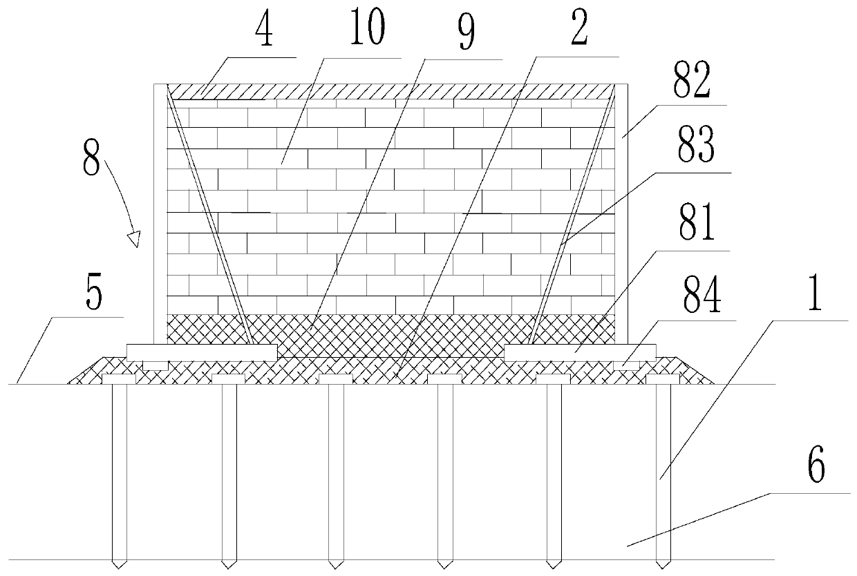 Fabricated roadbed construction system and technology suitable for deep soft foundation