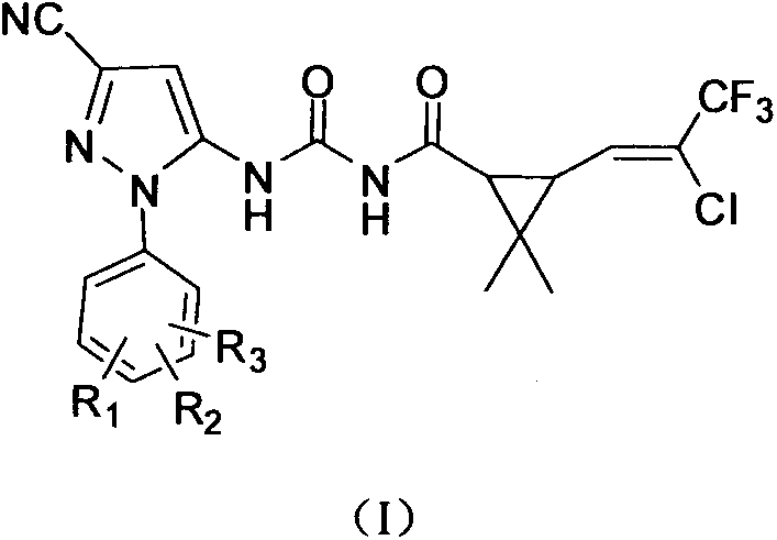 Pyrazole compound containing chrysanthemic acid structure and preparation method and purpose of pyrazole compound