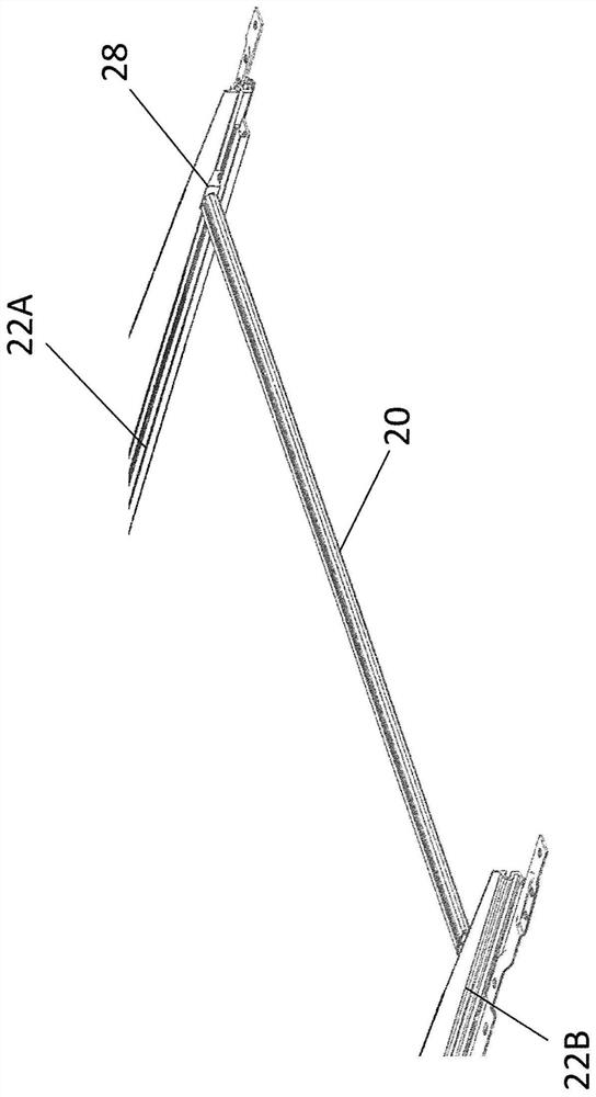 Roller blind assembly with draw hoop for roller blind web