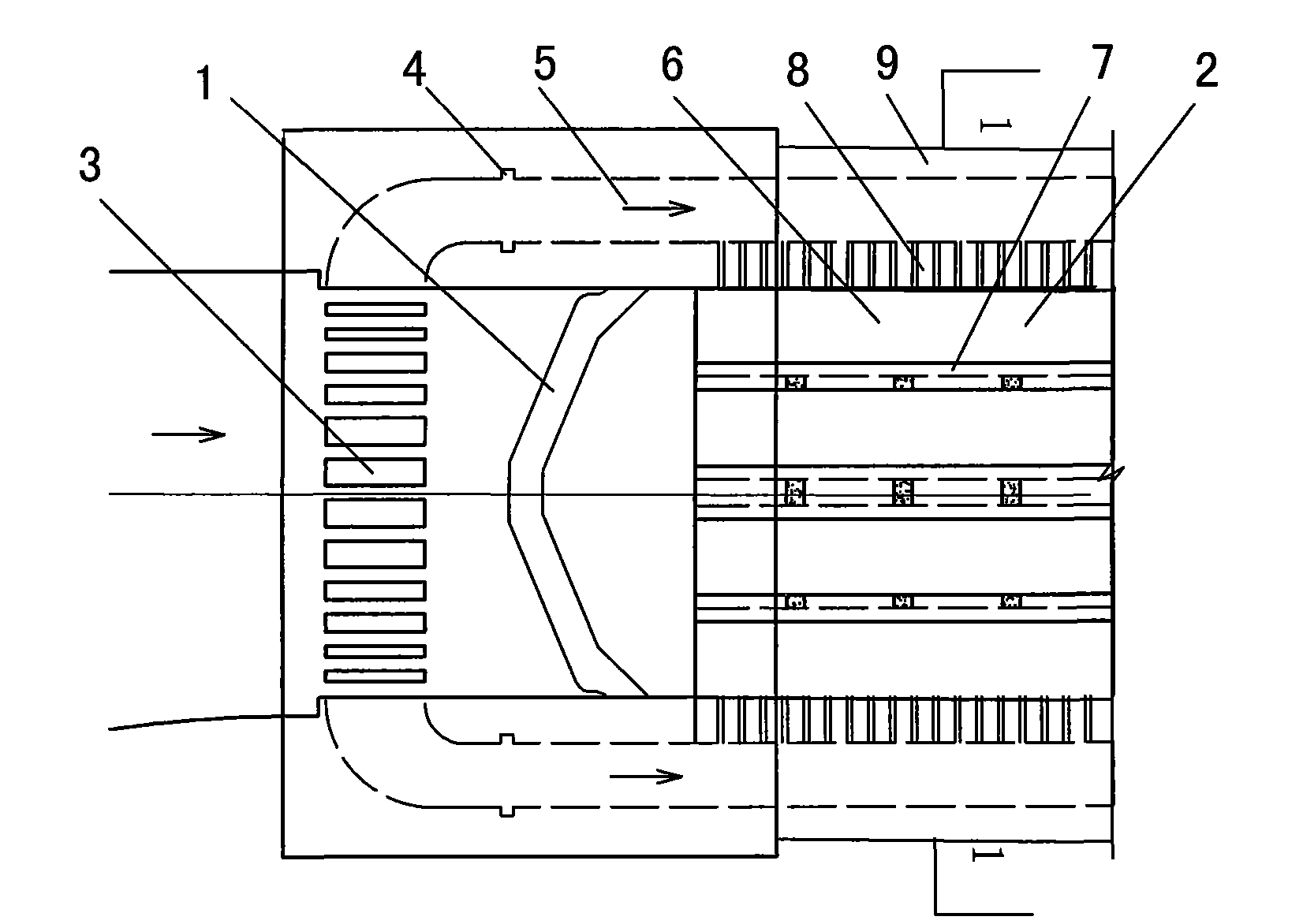 Ship lock concentration and dispersion delivery system without calm section