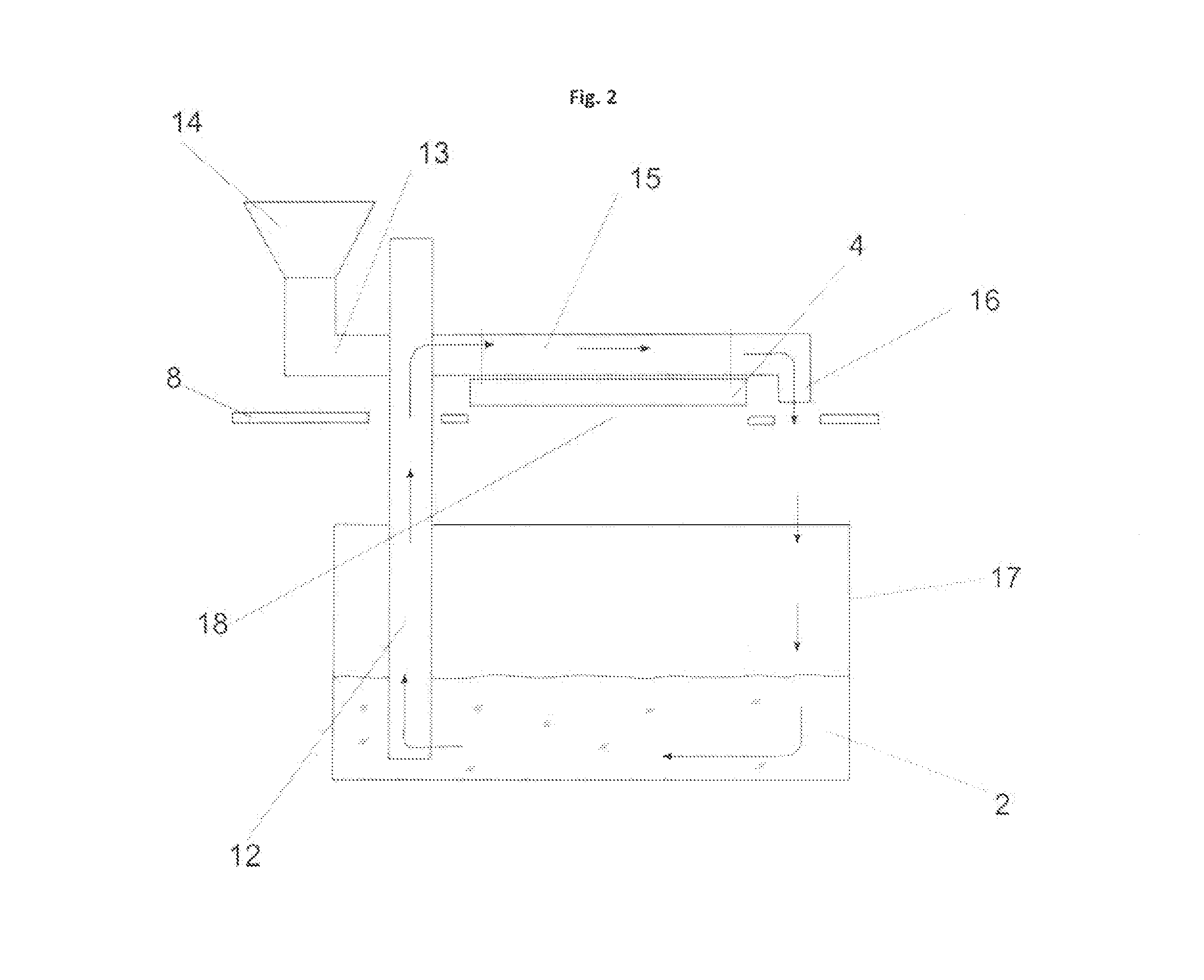 Method and device for conveying particulate material during the layer-wise production of patterns