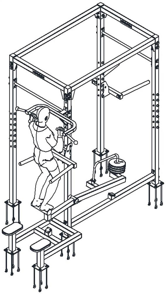 Outdoor combined frame with adjustable auxiliary training function